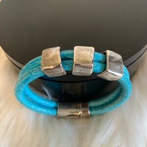 Silver and Blue Women's Bracelet